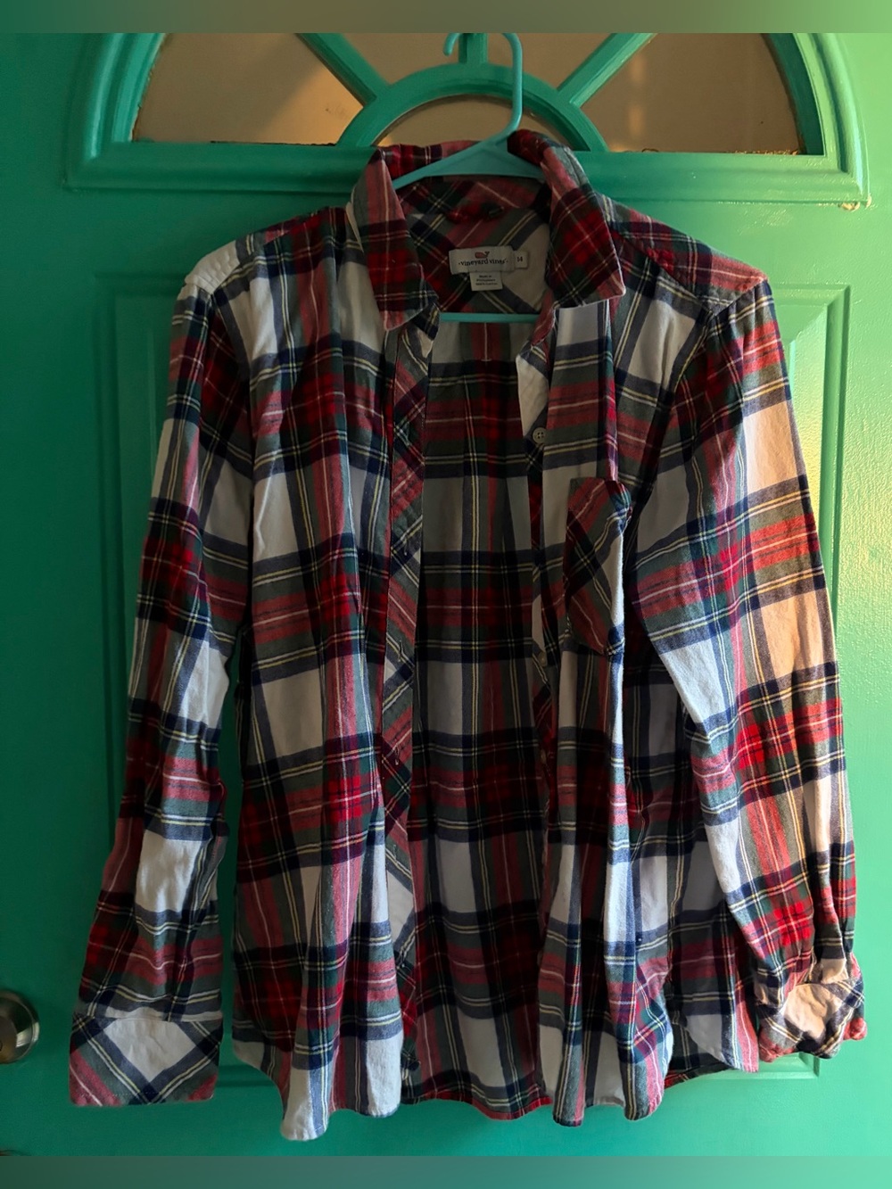 EUC Vineyard Vines Plaid Flannel Button Down Shirt - 14